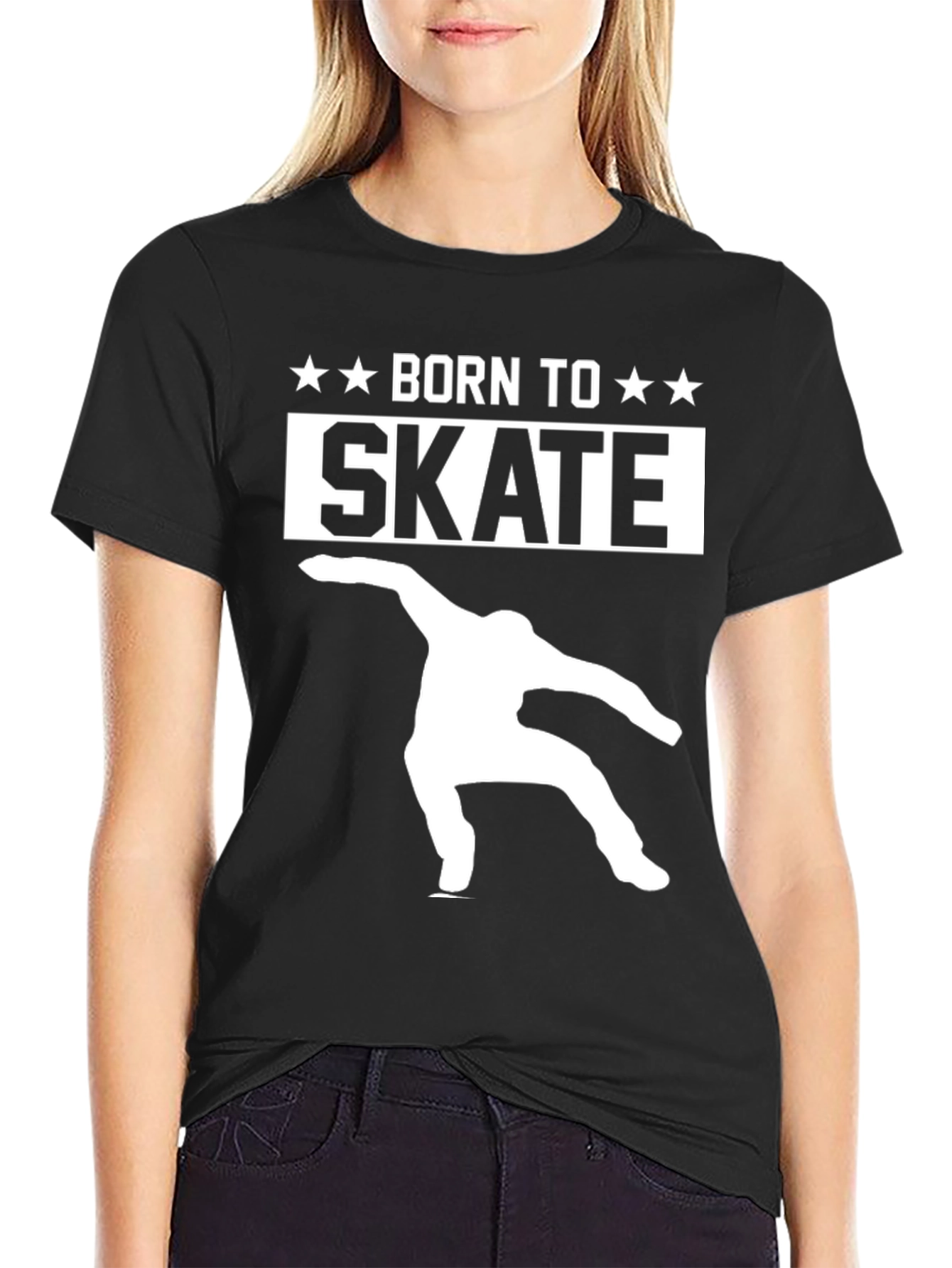 Born to Skate Black Graphic Tee