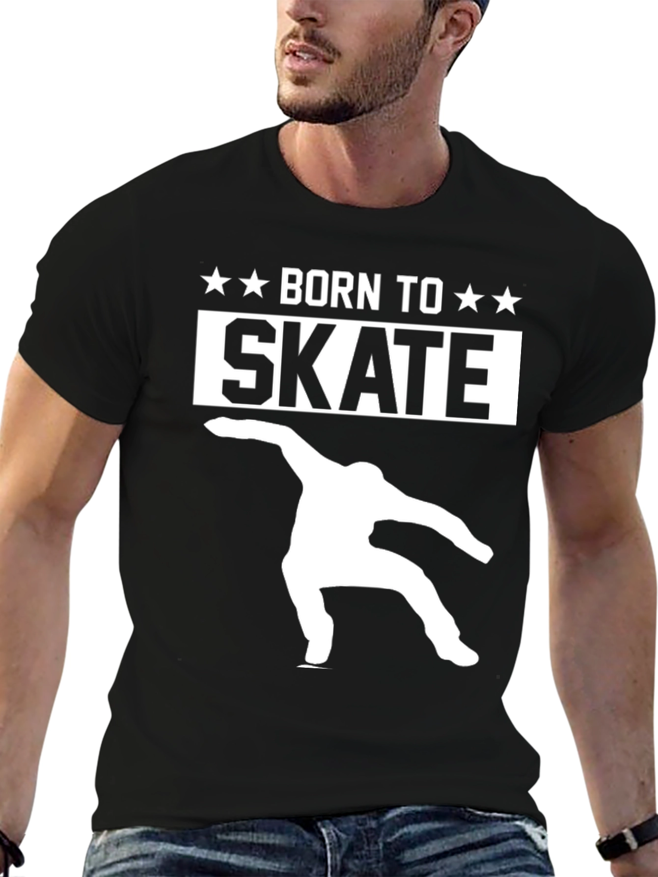 Born to Skate Black Graphic Tee
