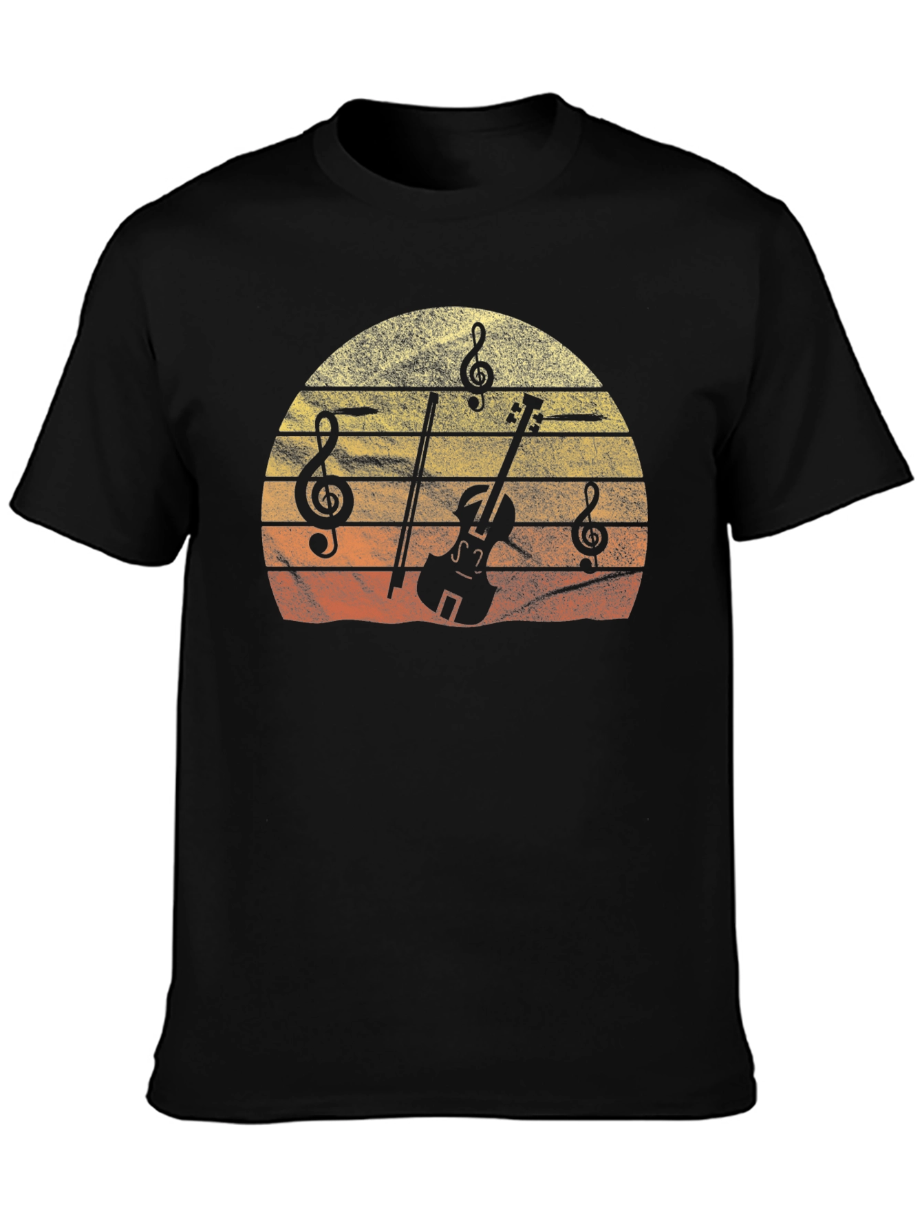 Musical Sunset T-Shirt - Violin & Notes