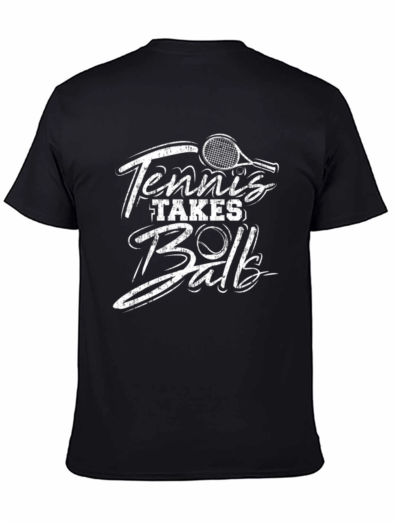 Tennis Takes Ball Black Graphic Tee