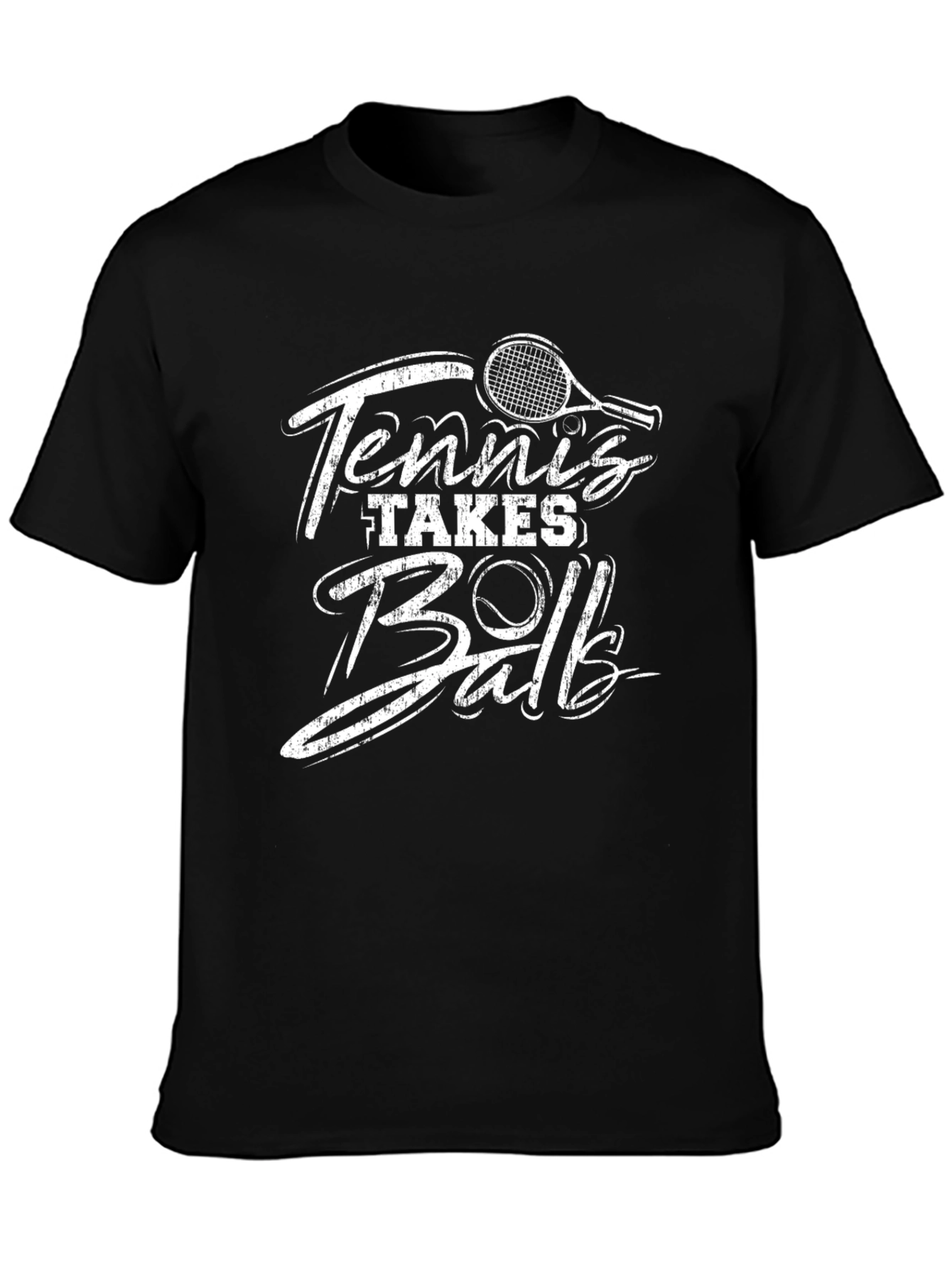 Tennis Takes Ball Black Graphic Tee