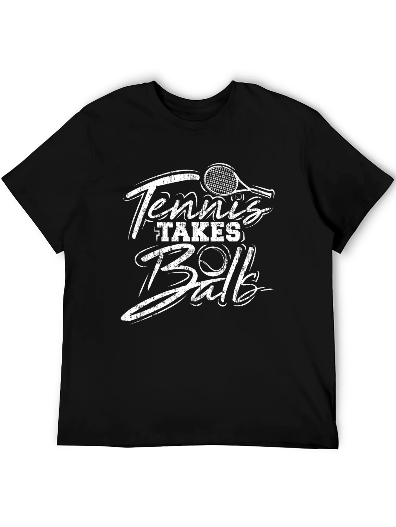 Tennis Takes Ball Black Graphic Tee