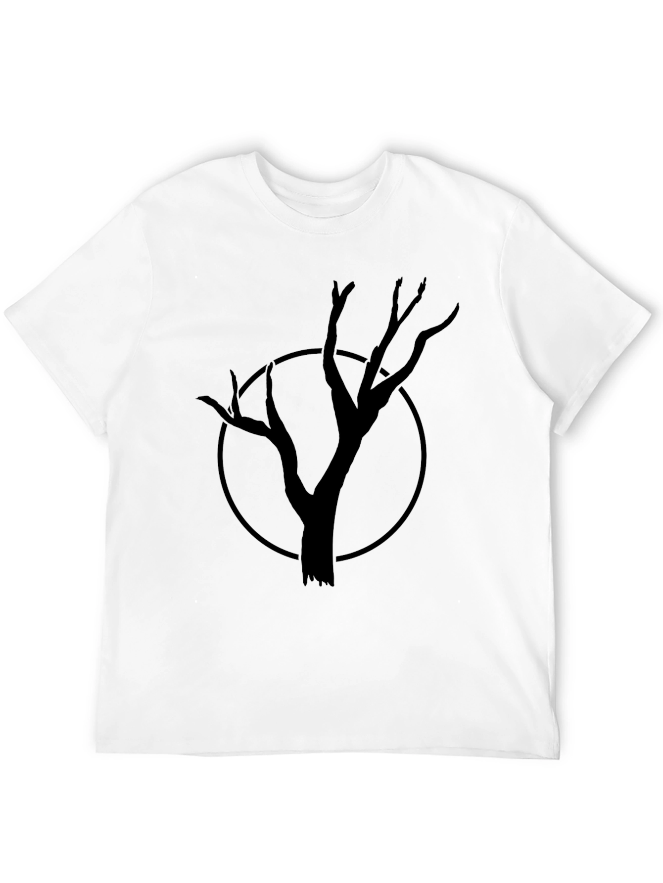 Mens Black Tree Graphic Tee - Unique Design
