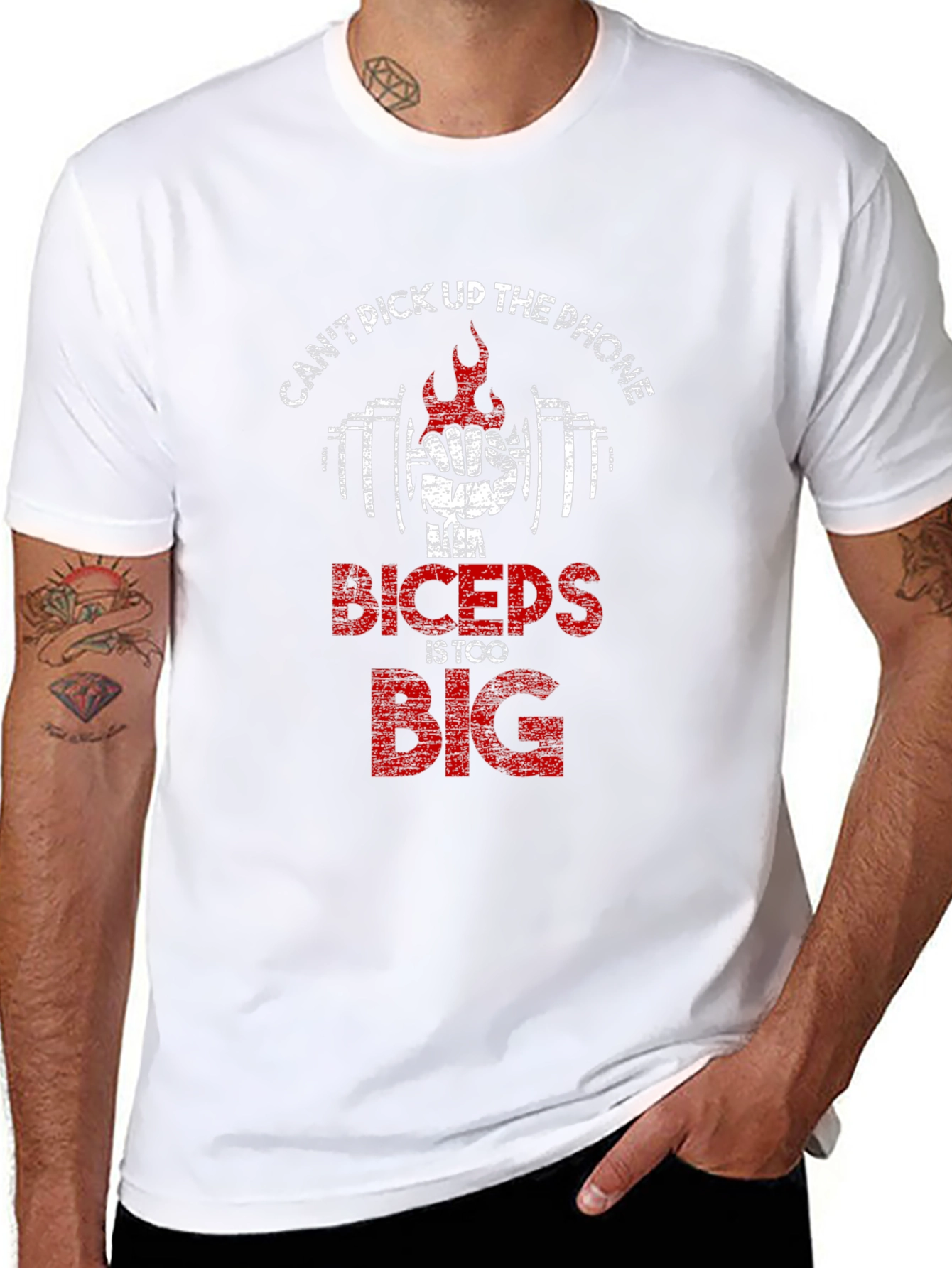 Funny Biceps Too Big Gym Workout T-Shirt