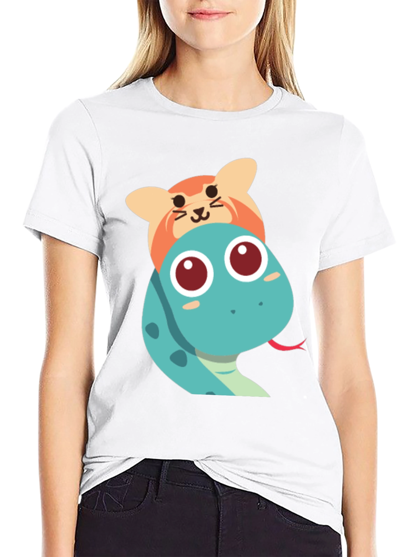 Cute Snake and Cat T-Shirt