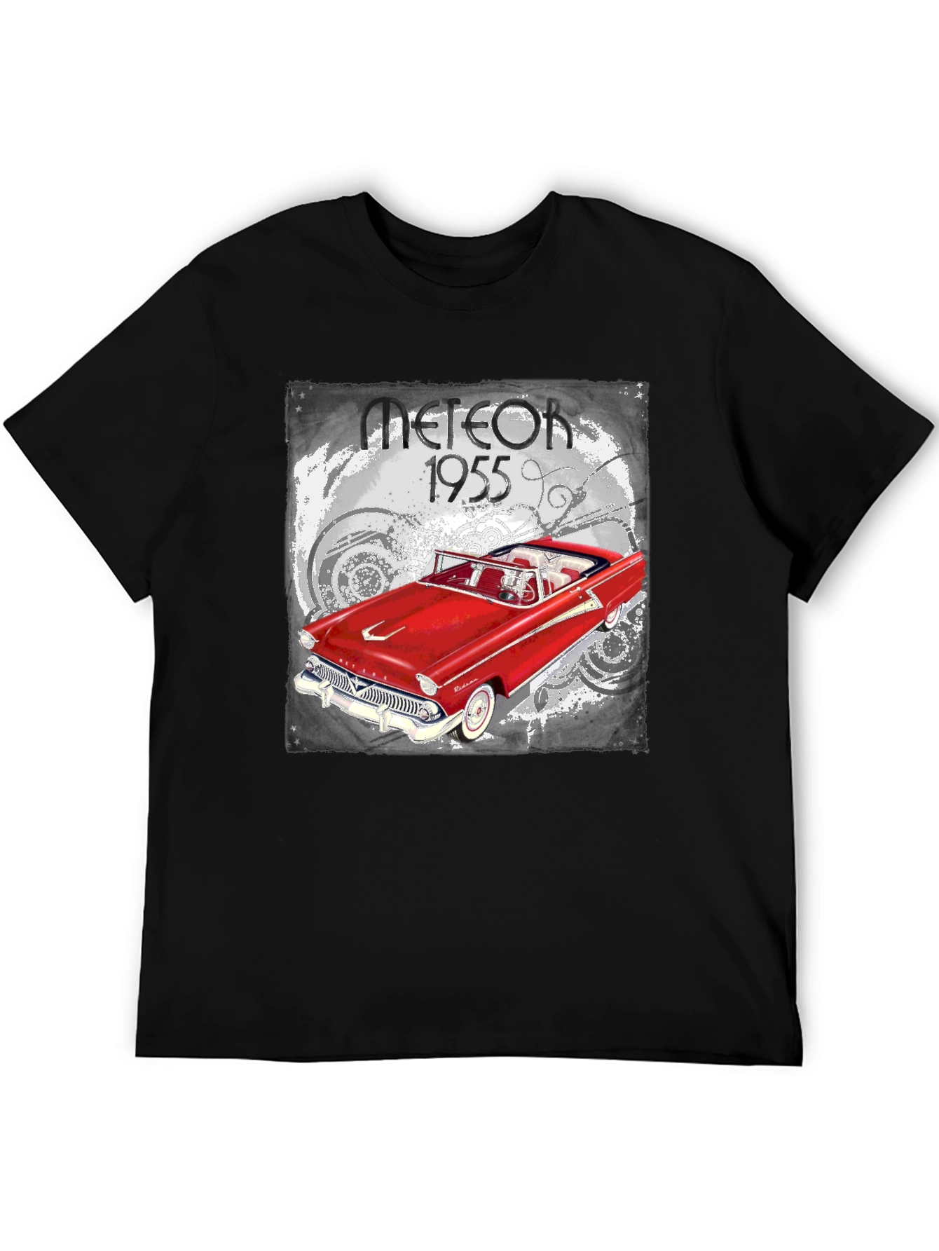 Meteor 1955 Car Graphic T-Shirt - Black