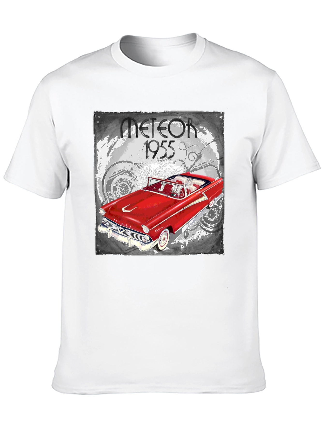 Meteor 1955 Car Graphic T-Shirt - Black
