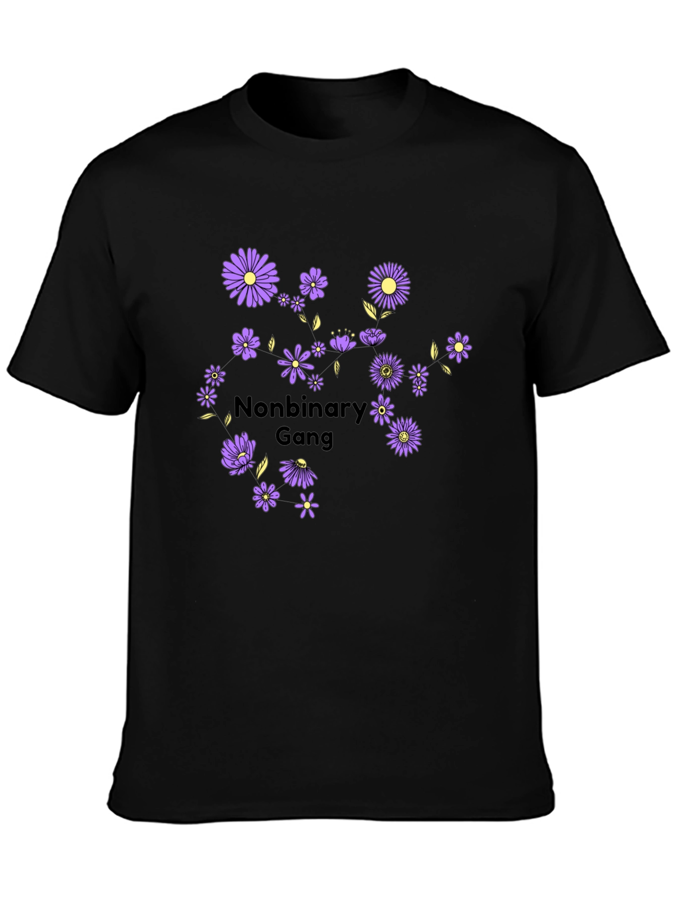 Nonbinary Gang Flower Graphic T-Shirt