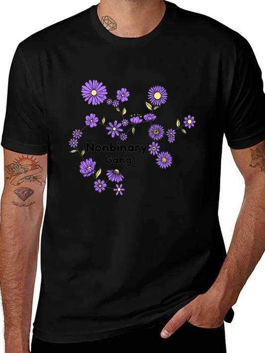 Nonbinary Gang Flower Graphic T-Shirt