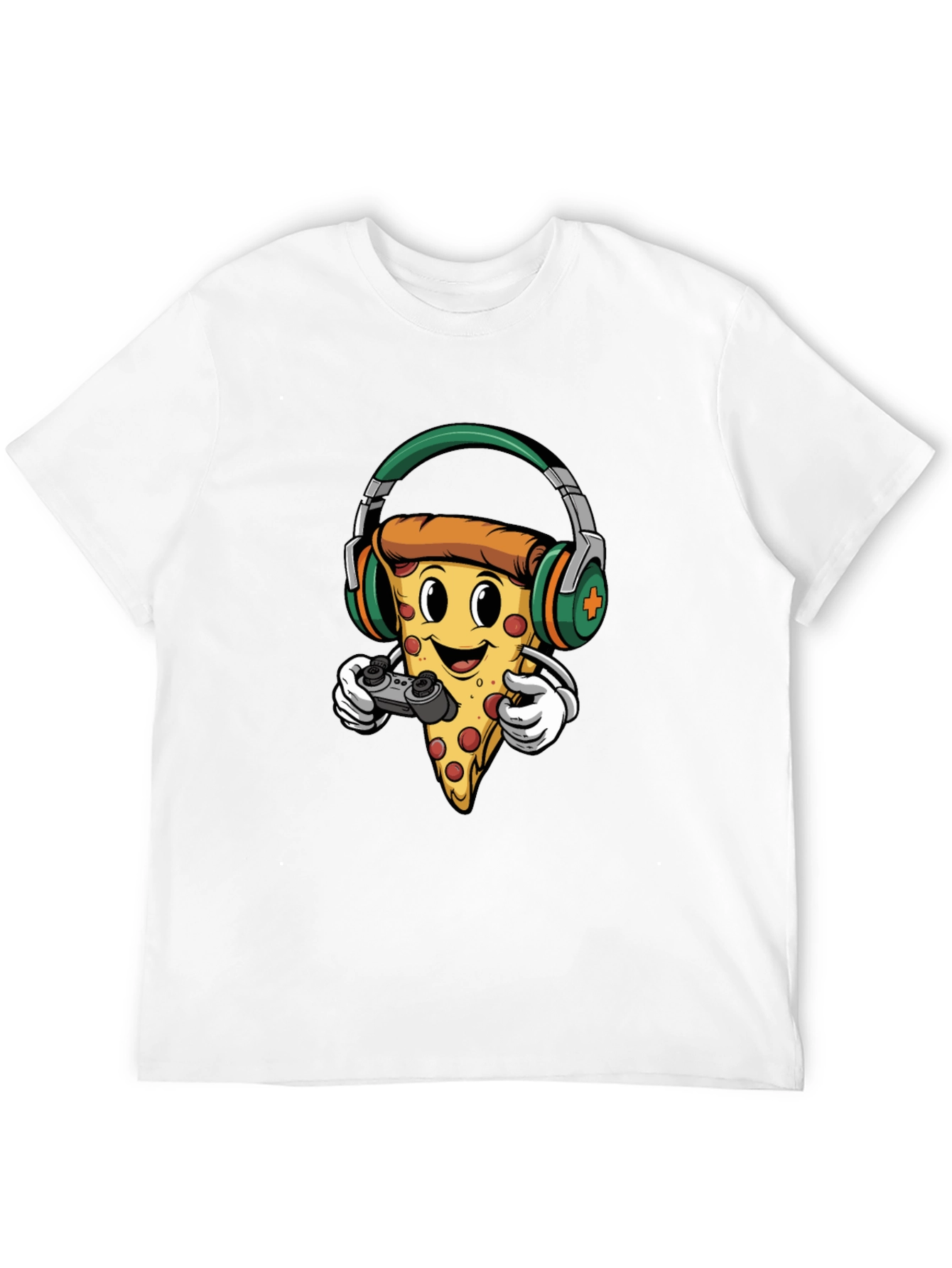 Pizza Gamer Graphic Tee - Cool Cartoon Foodie Shirt