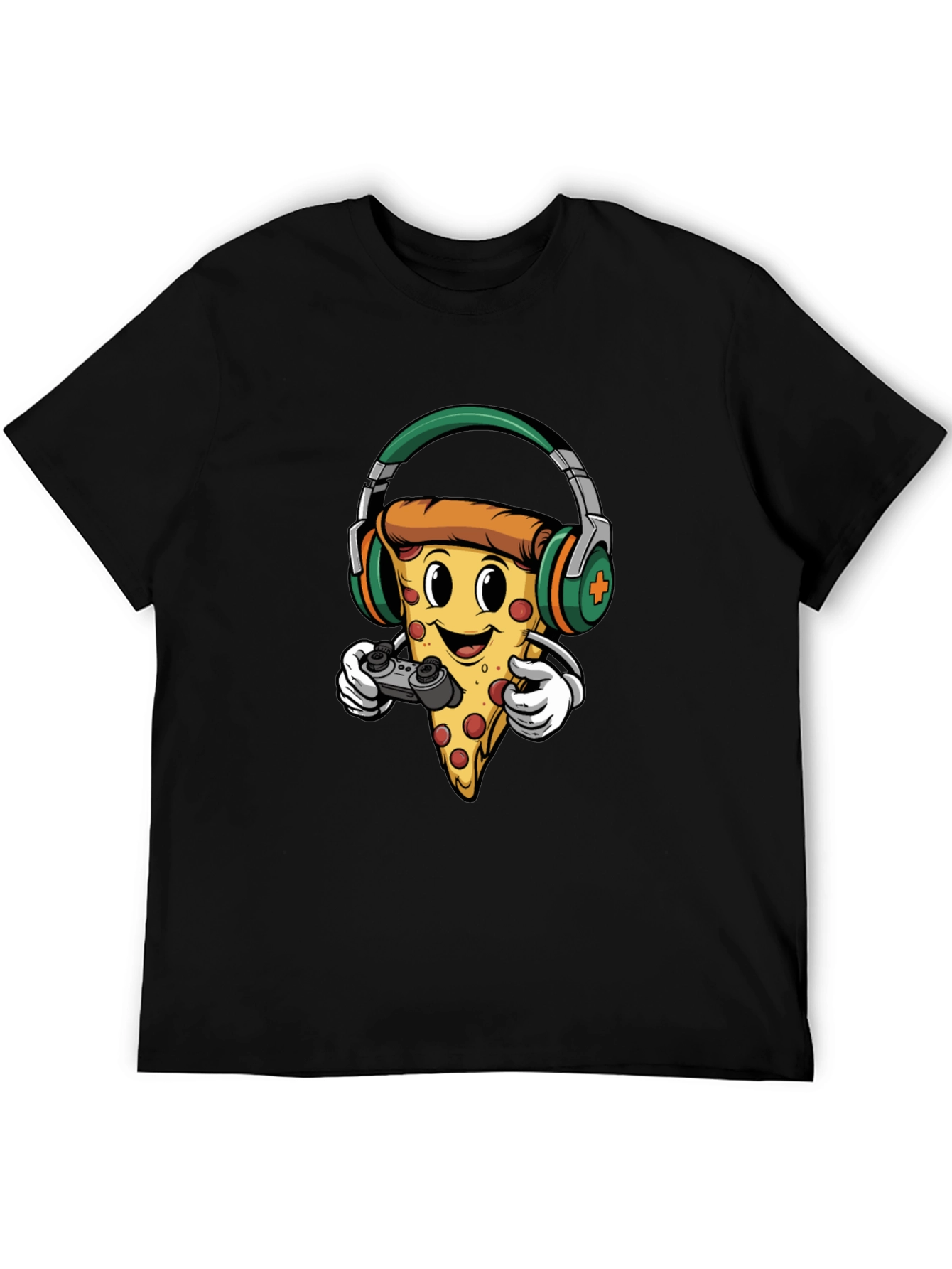 Pizza Gamer Graphic Tee - Cool Cartoon Foodie Shirt