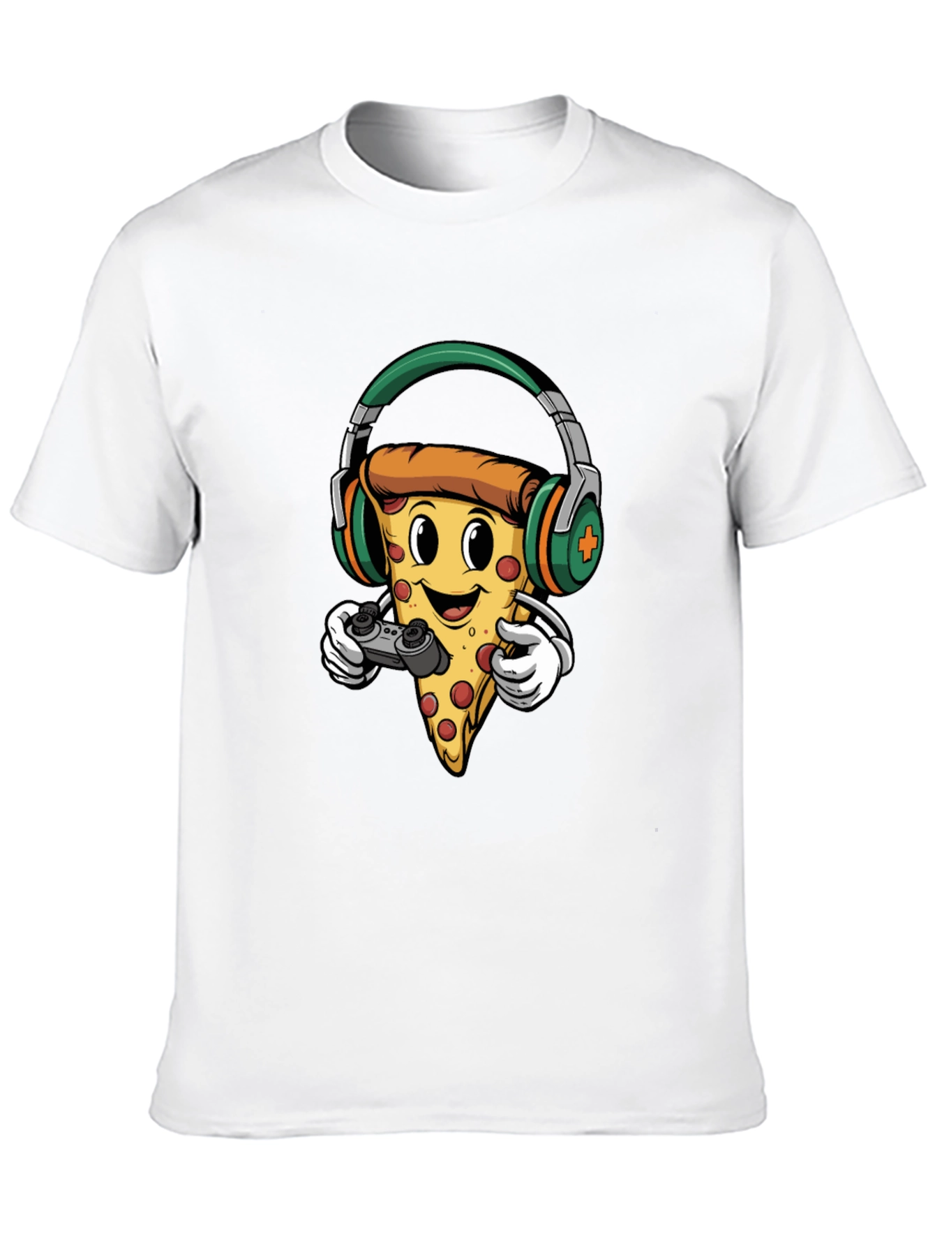 Pizza Gamer Graphic Tee - Cool Cartoon Foodie Shirt