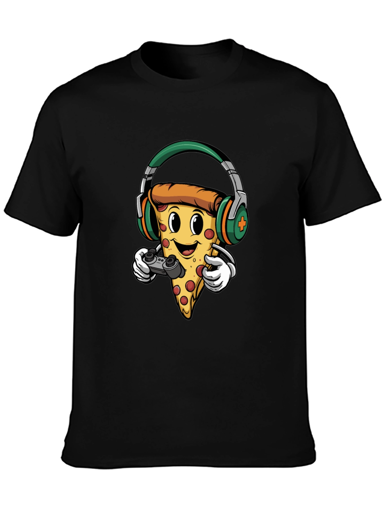 Pizza Gamer Graphic Tee - Cool Cartoon Foodie Shirt