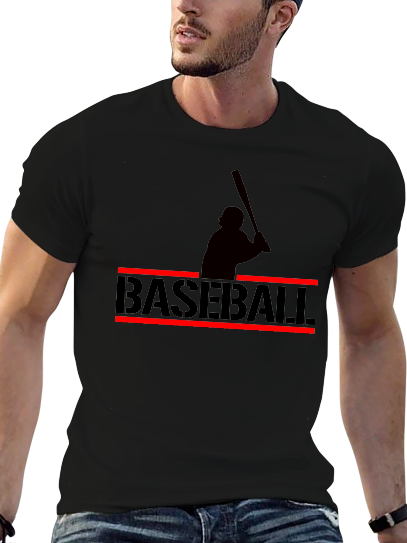 Baseball Silhouette Graphic T-Shirt