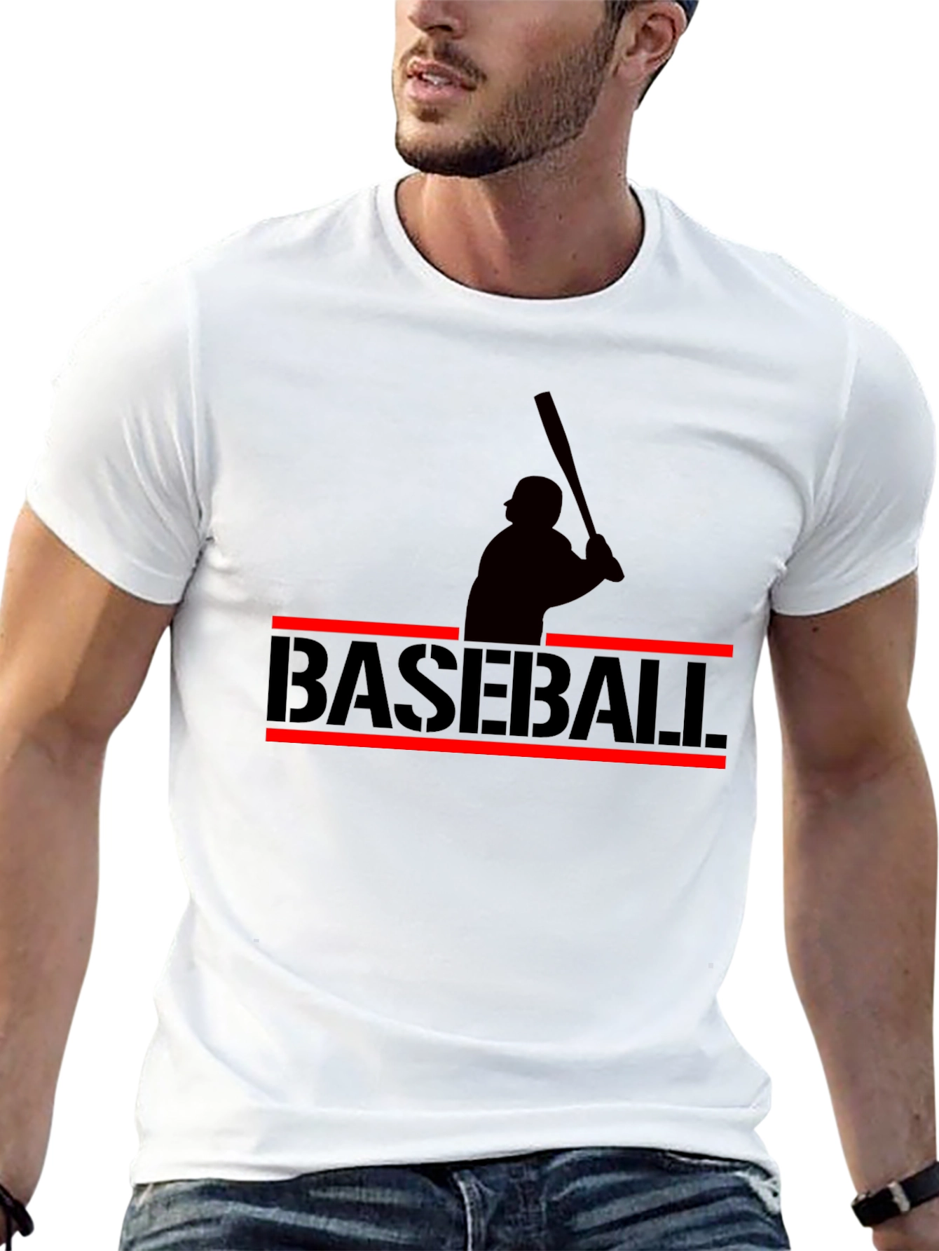 Baseball Silhouette Graphic T-Shirt