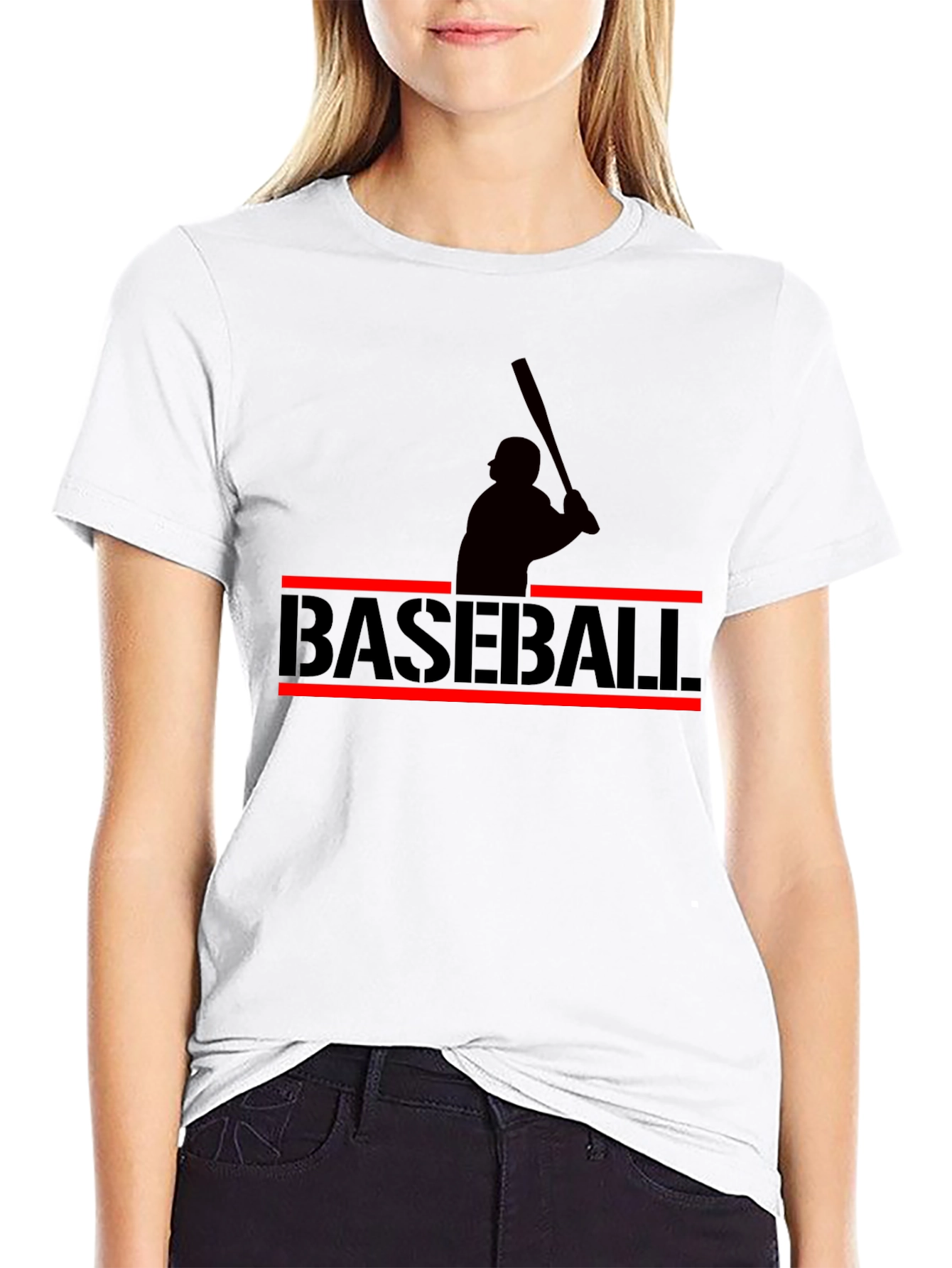 Baseball Silhouette Graphic T-Shirt