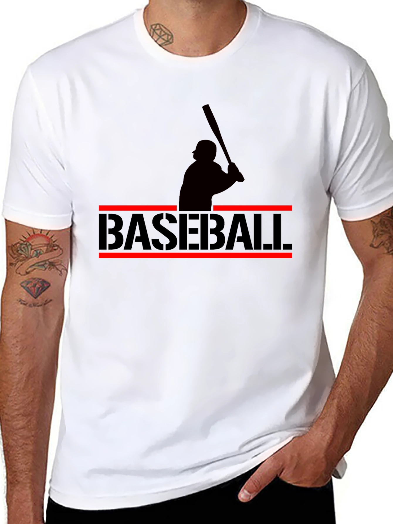 Baseball Silhouette Graphic T-Shirt