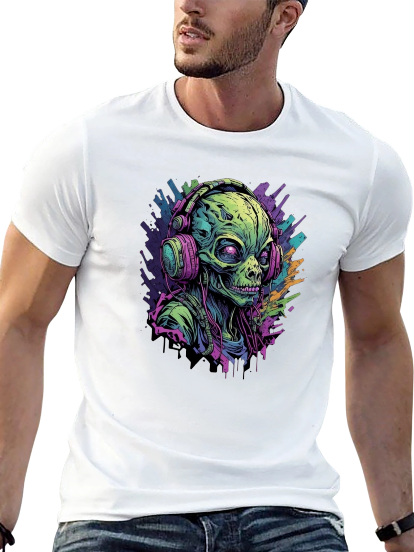 Alien DJ Graphic T-Shirt