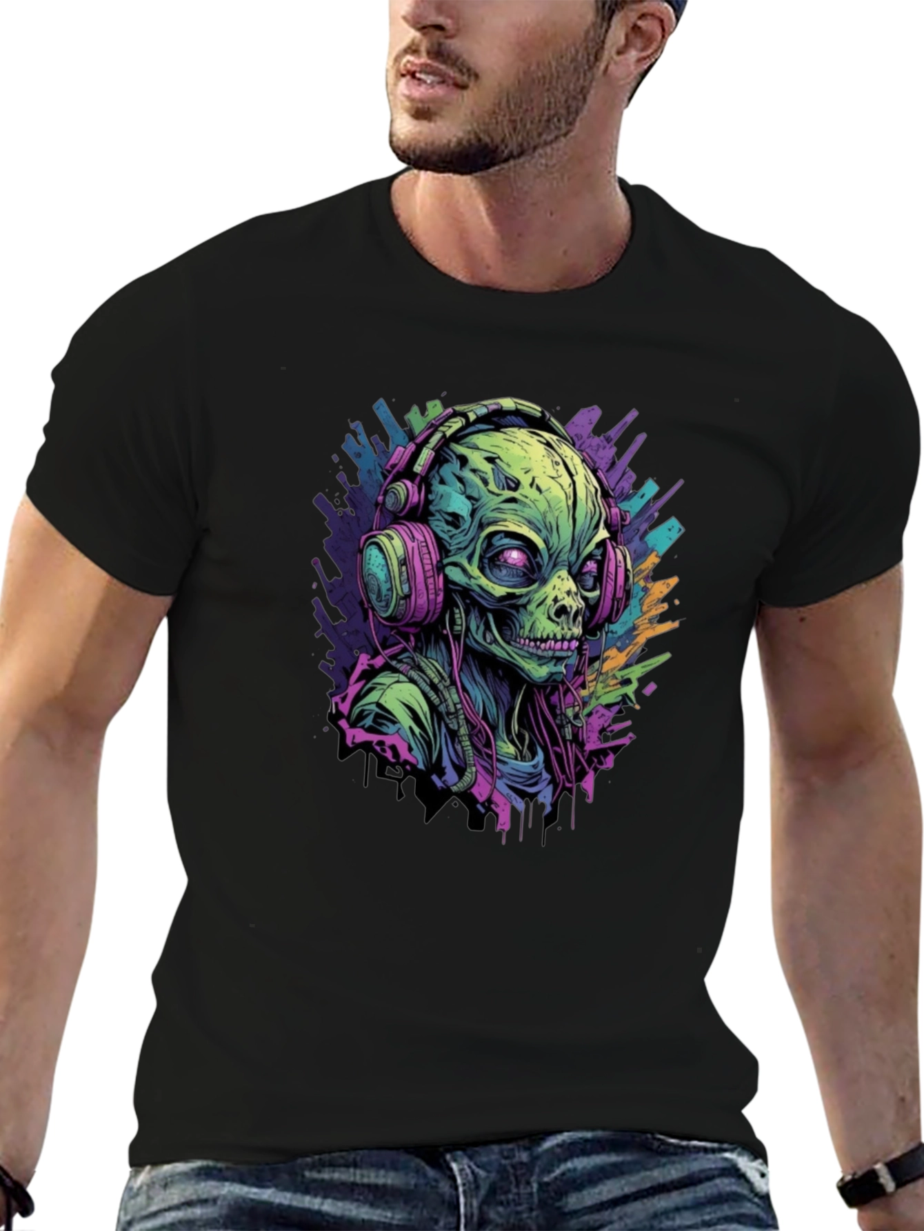 Alien DJ Graphic T-Shirt