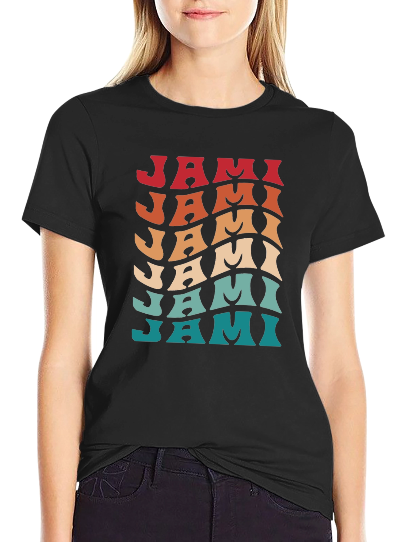 Retro Jami T-Shirt - Cool Wavy Design