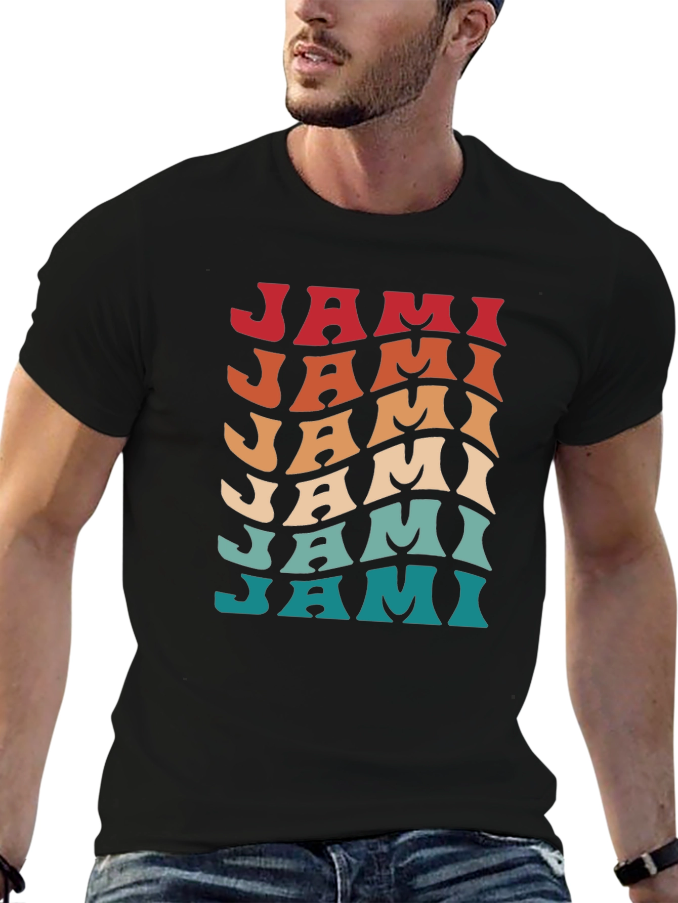 Retro Jami T-Shirt - Cool Wavy Design