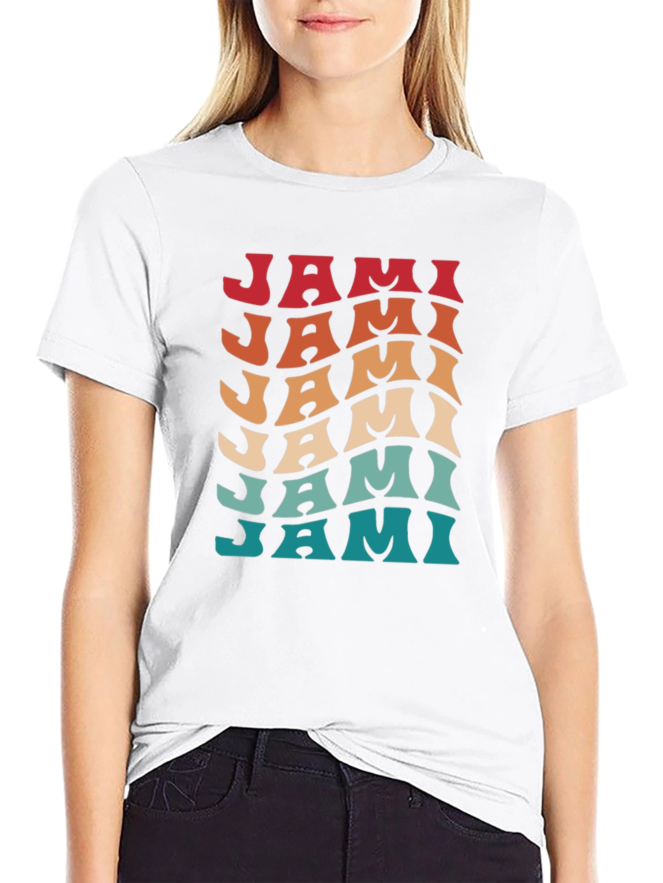 Retro Jami T-Shirt - Cool Wavy Design