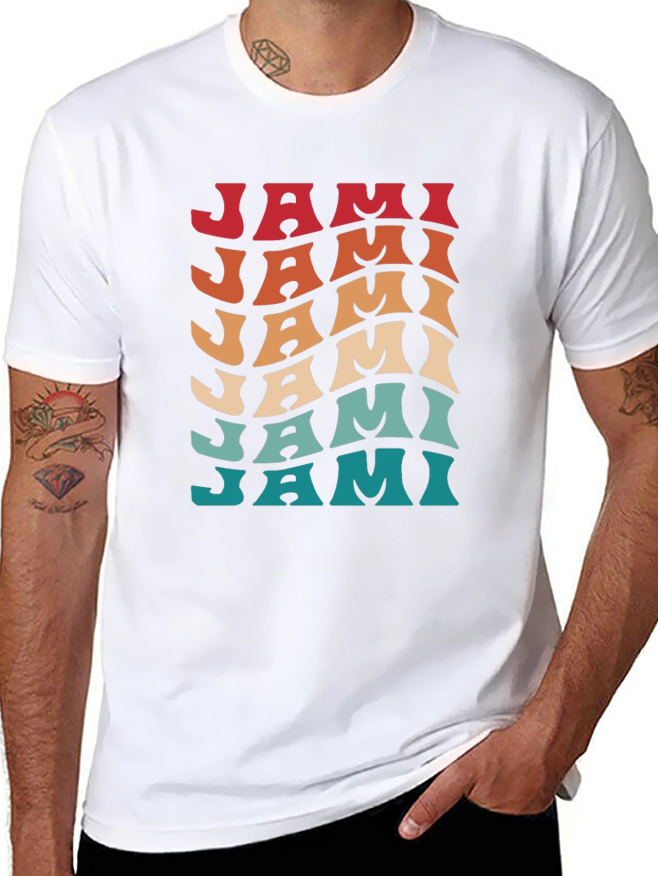 Retro Jami T-Shirt - Cool Wavy Design