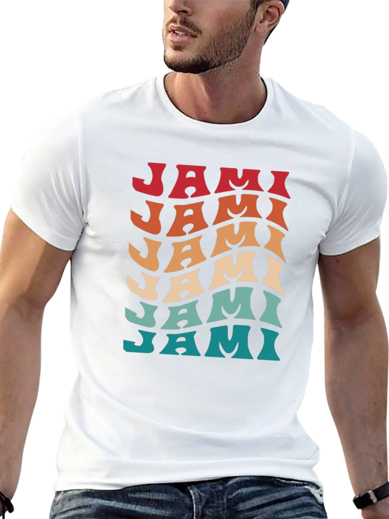 Retro Jami T-Shirt - Cool Wavy Design