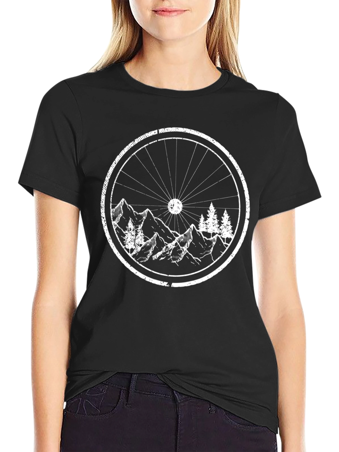 Mountain Bike Wheel Graphic Tee - Adventure Awaits