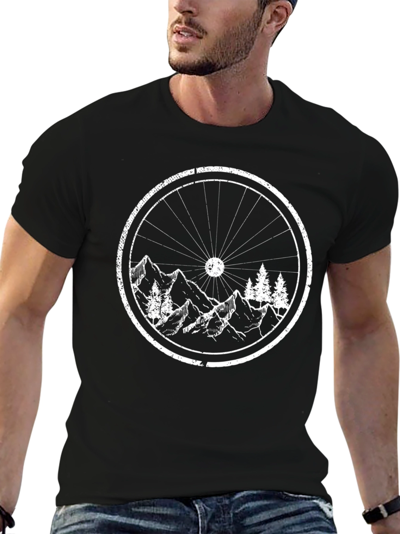 Mountain Bike Wheel Graphic Tee - Adventure Awaits