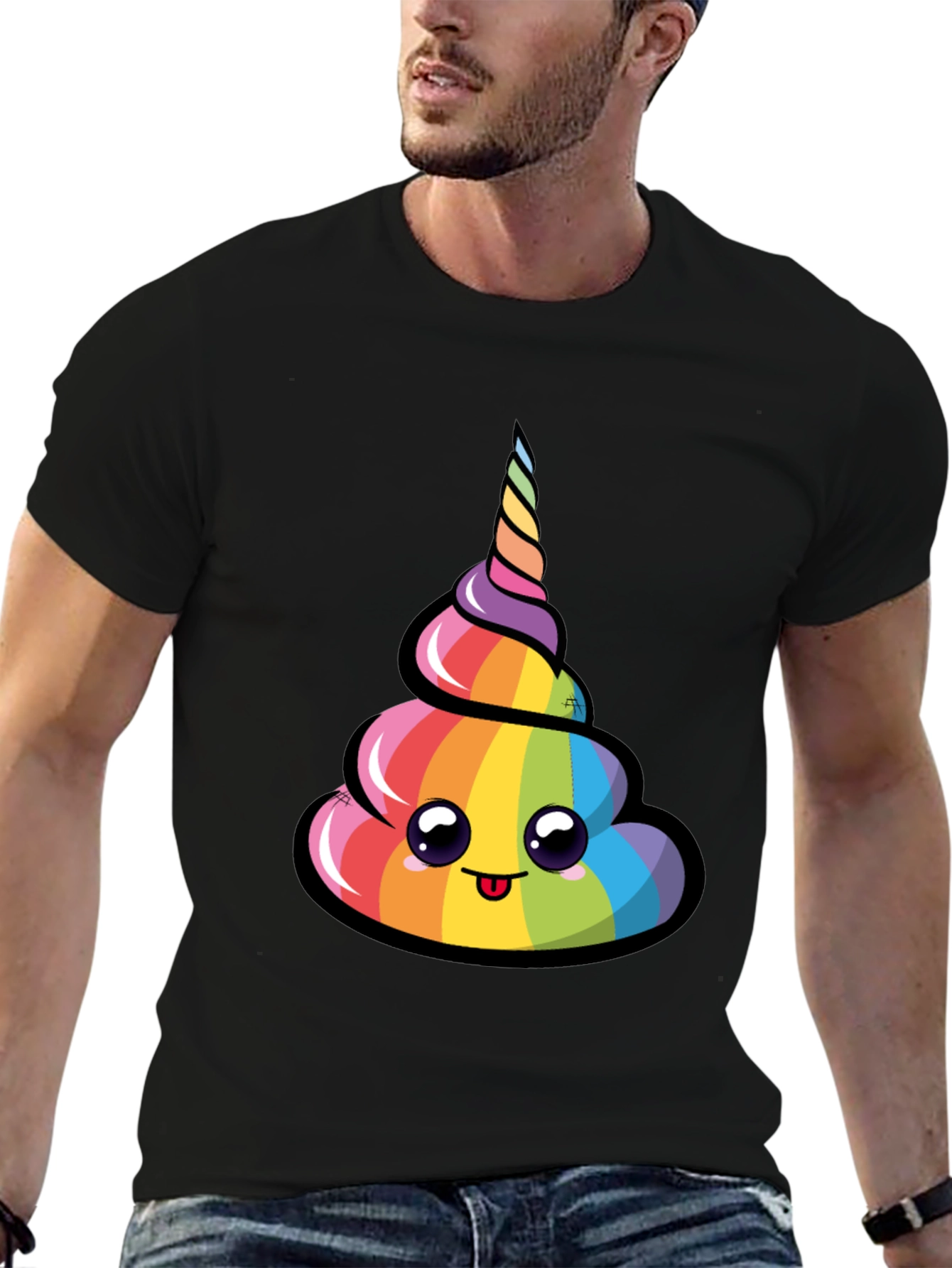 Rainbow Unicorn Poop Emoji T-Shirt