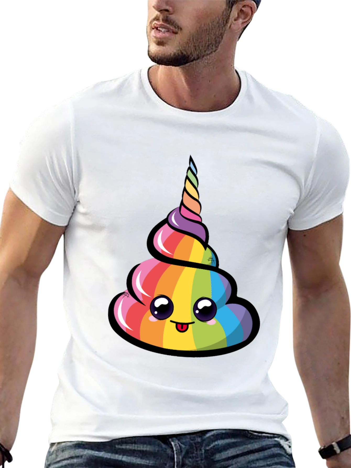 Rainbow Unicorn Poop Emoji T-Shirt