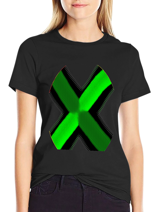 Green X Graphic Black T-Shirt