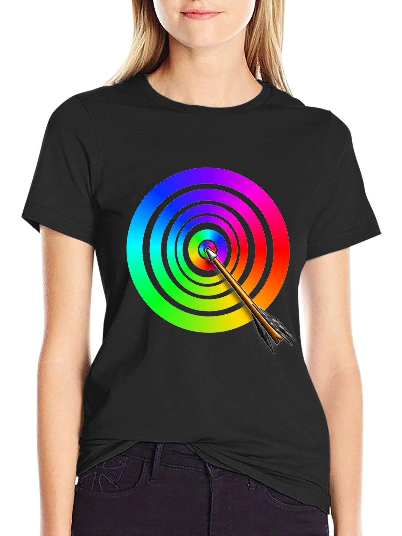 Rainbow Target T-Shirt - Hit the Bullseye in Style!