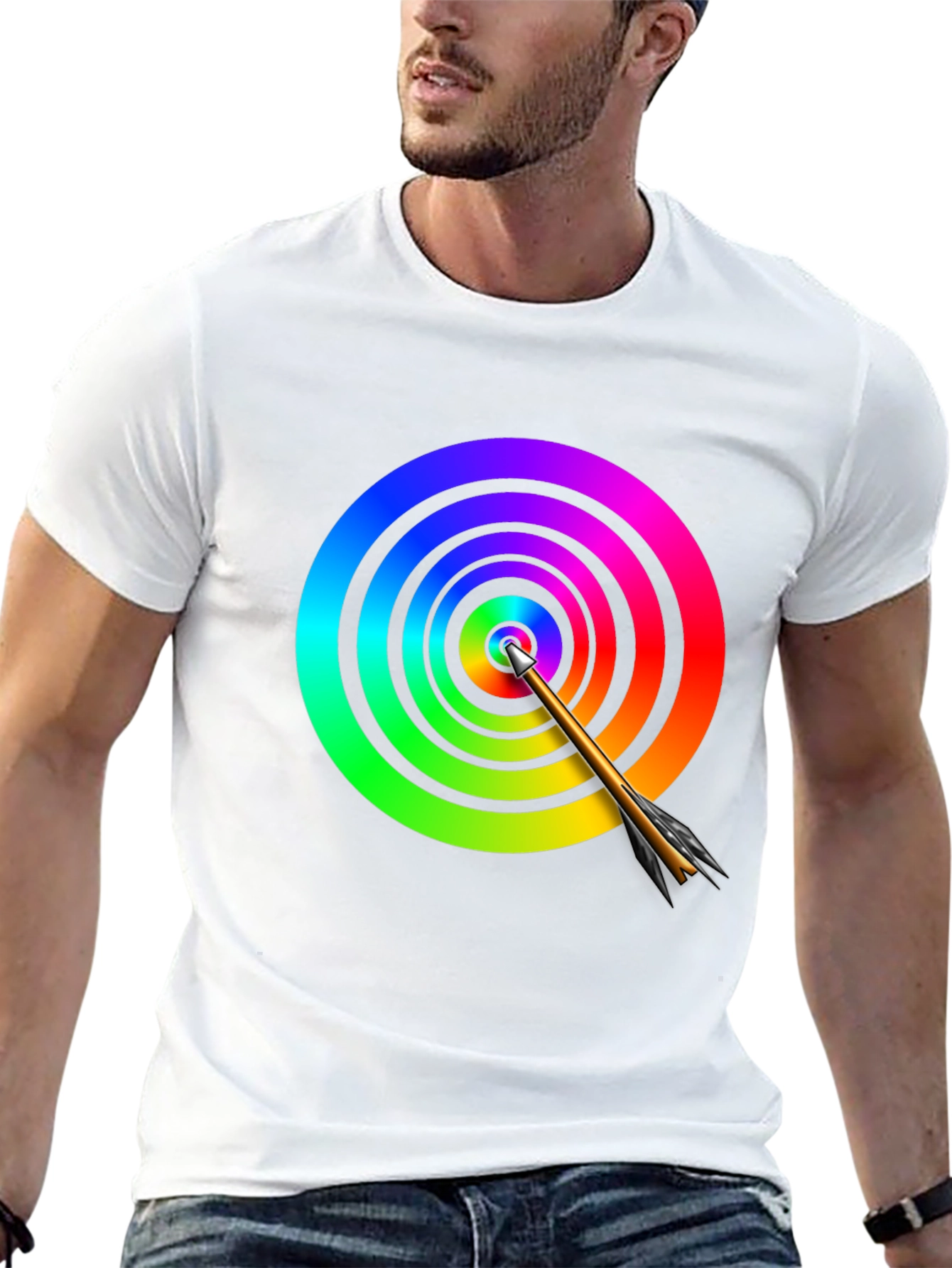 Rainbow Target T-Shirt - Hit the Bullseye in Style!