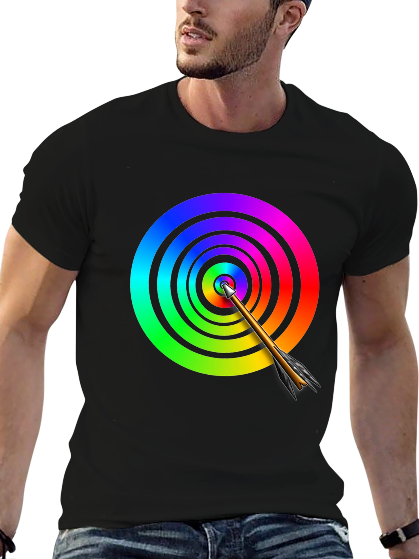 Rainbow Target T-Shirt - Hit the Bullseye in Style!