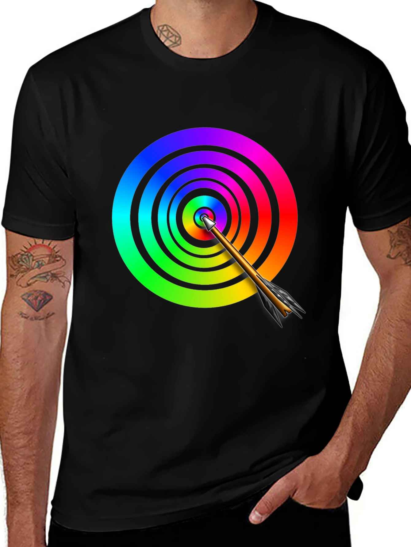 Rainbow Target T-Shirt - Hit the Bullseye in Style!