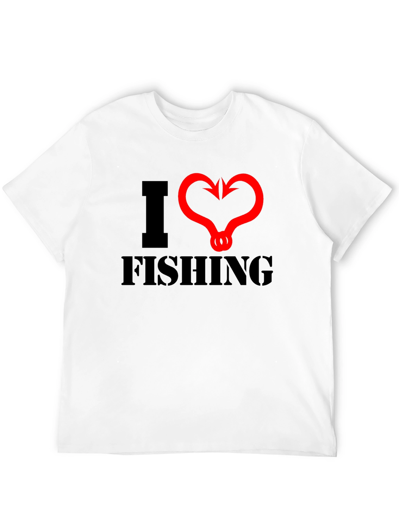 I Heart Fishing Graphic Tee - Black