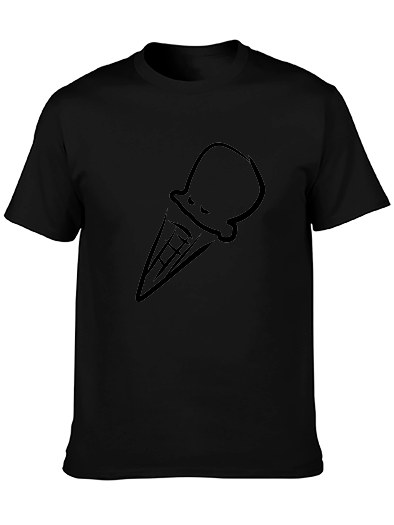 Cool Ice Cream Cone Graphic Tee - Black T-Shirt