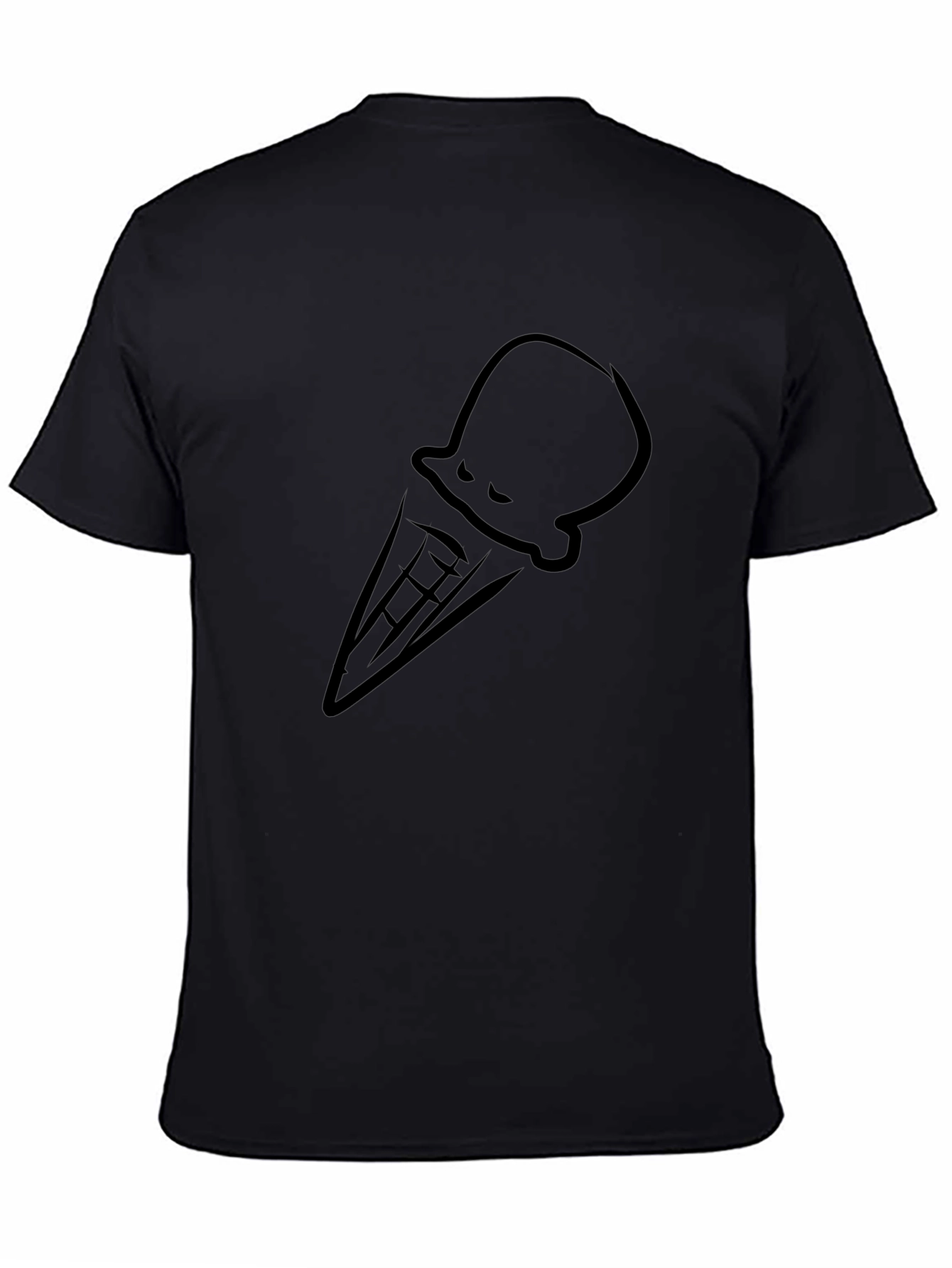 Cool Ice Cream Cone Graphic Tee - Black T-Shirt