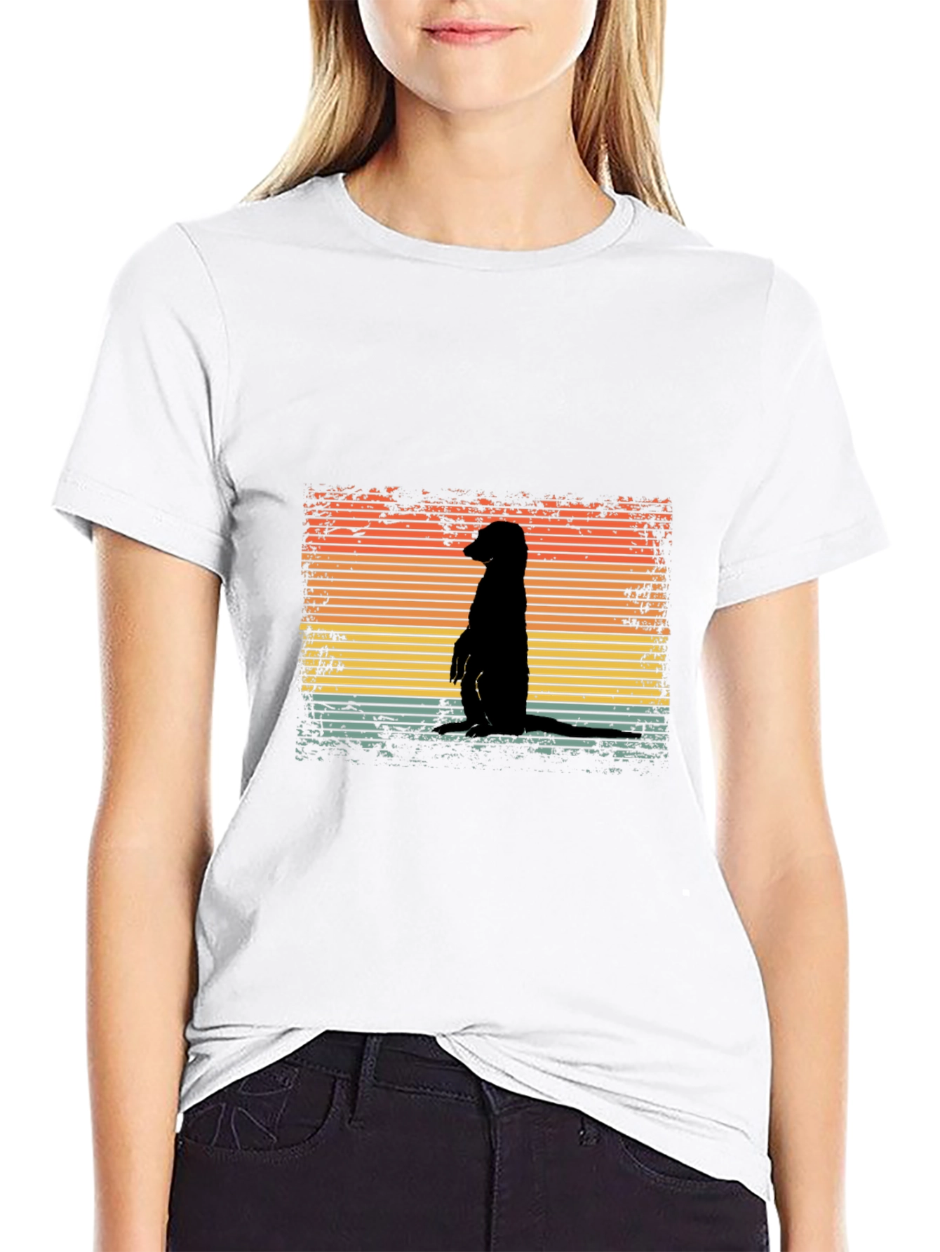 Retro Meerkat Sunset T-Shirt