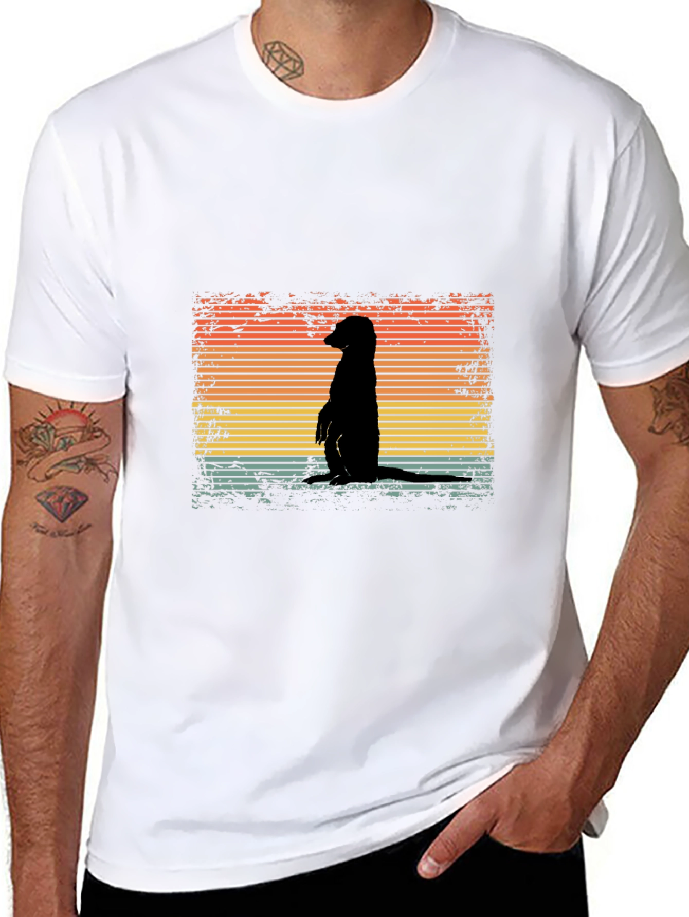 Retro Meerkat Sunset T-Shirt