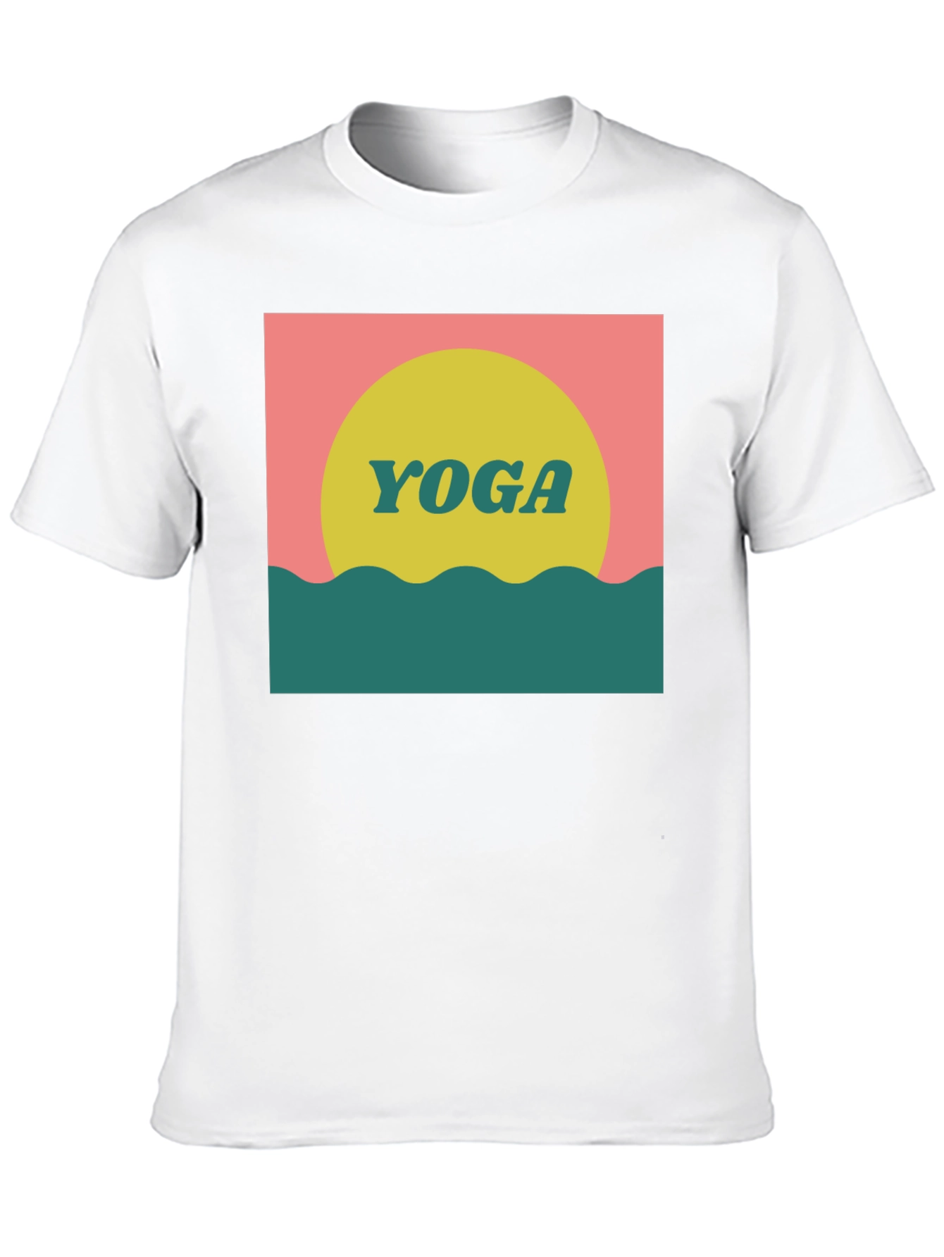 Retro Yoga Graphic Tee - Black Cotton T-Shirt