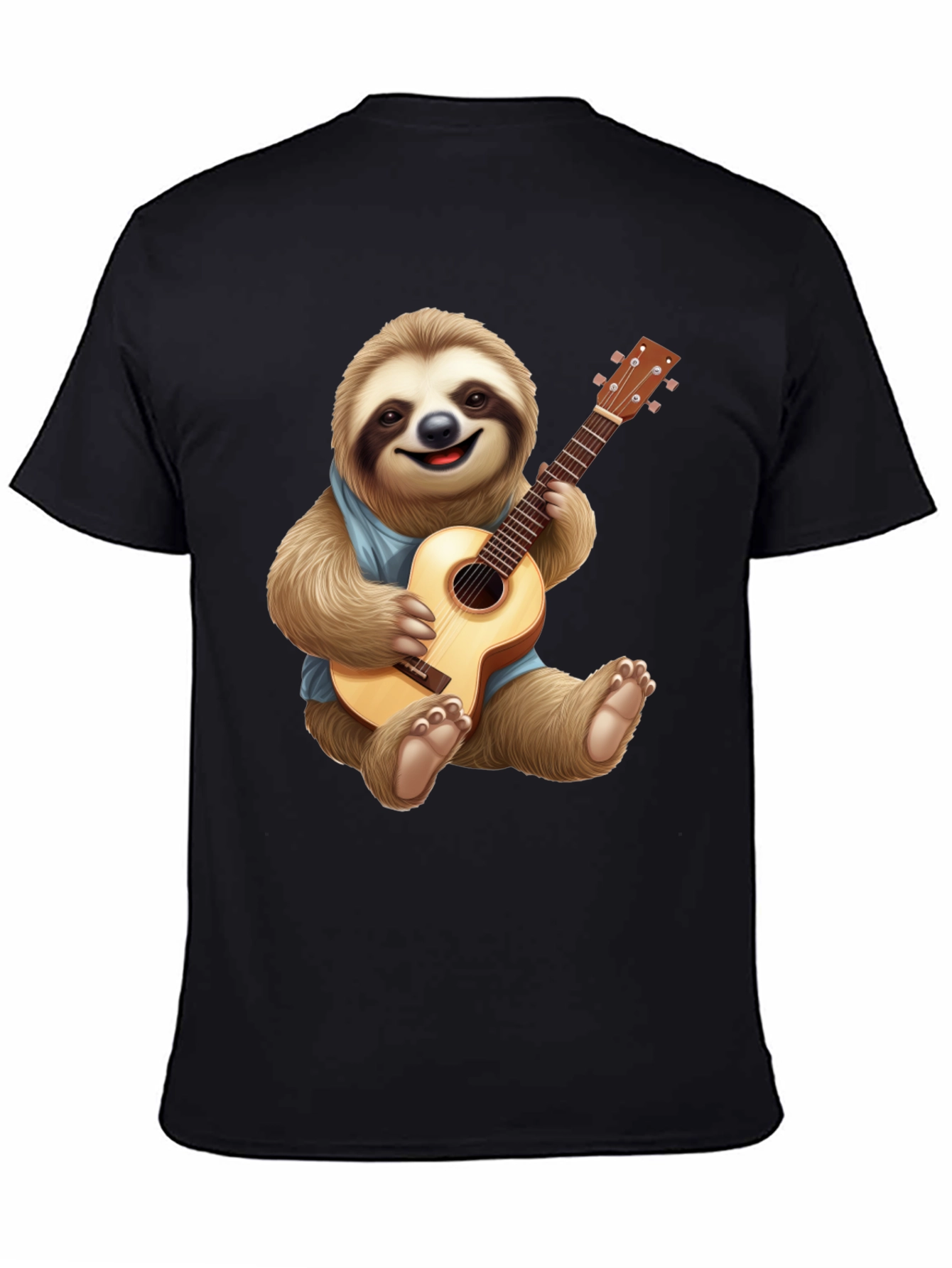 Sloth Guitarist Graphic T-Shirt - Playful Animal Tee