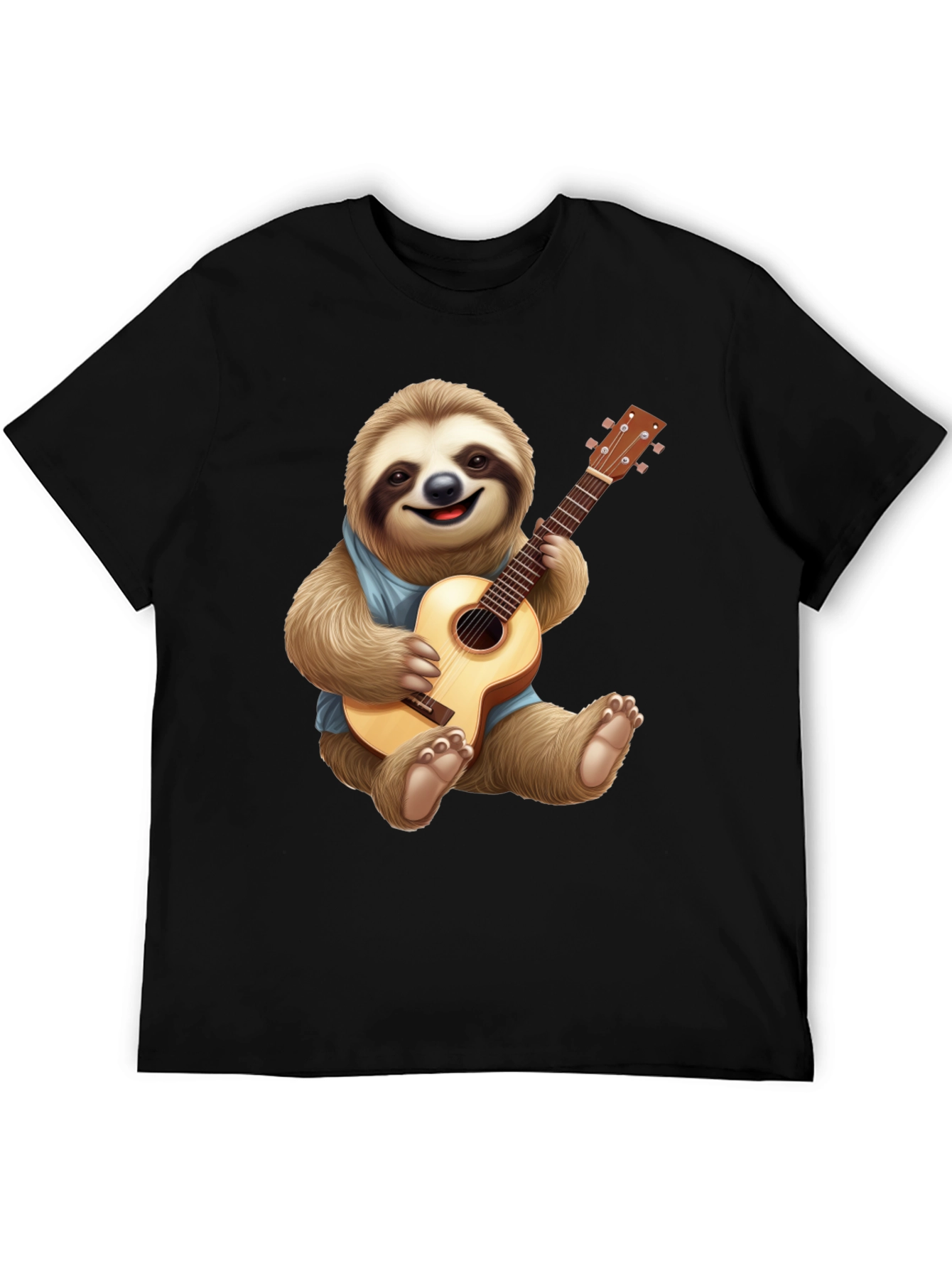 Sloth Guitarist Graphic T-Shirt - Playful Animal Tee