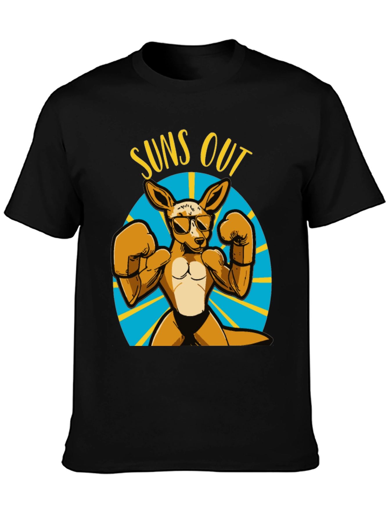 Suns Out Guns Out Kangaroo Boxing T-Shirt