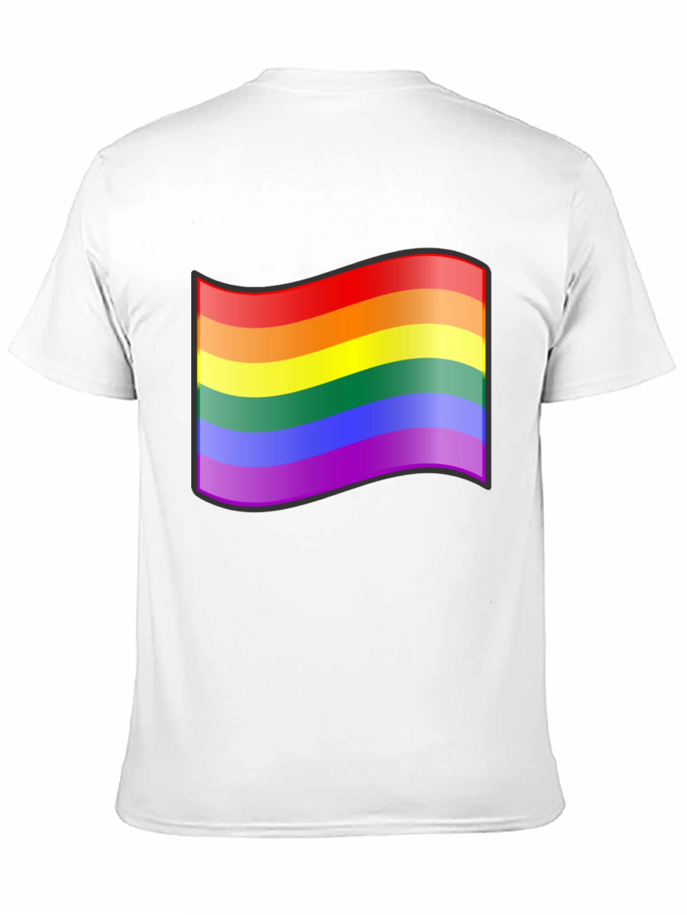 Pride Flag Graphic Tee - Black Cotton T-Shirt