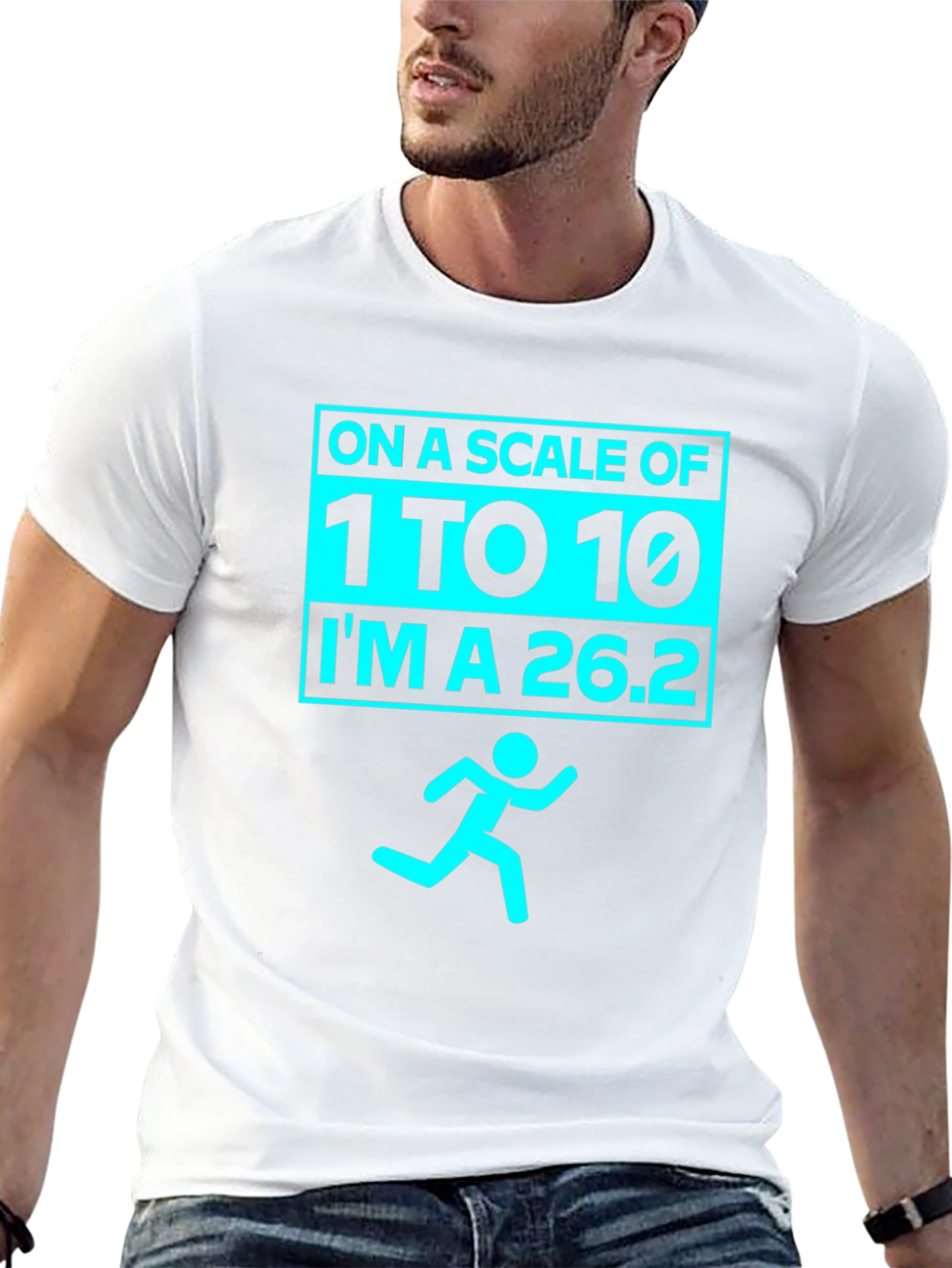 Marathoners Humor Tee - Running Scale 26.2