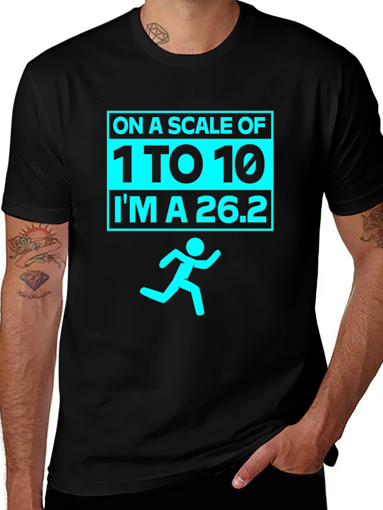 Marathoners Humor Tee - Running Scale 26.2
