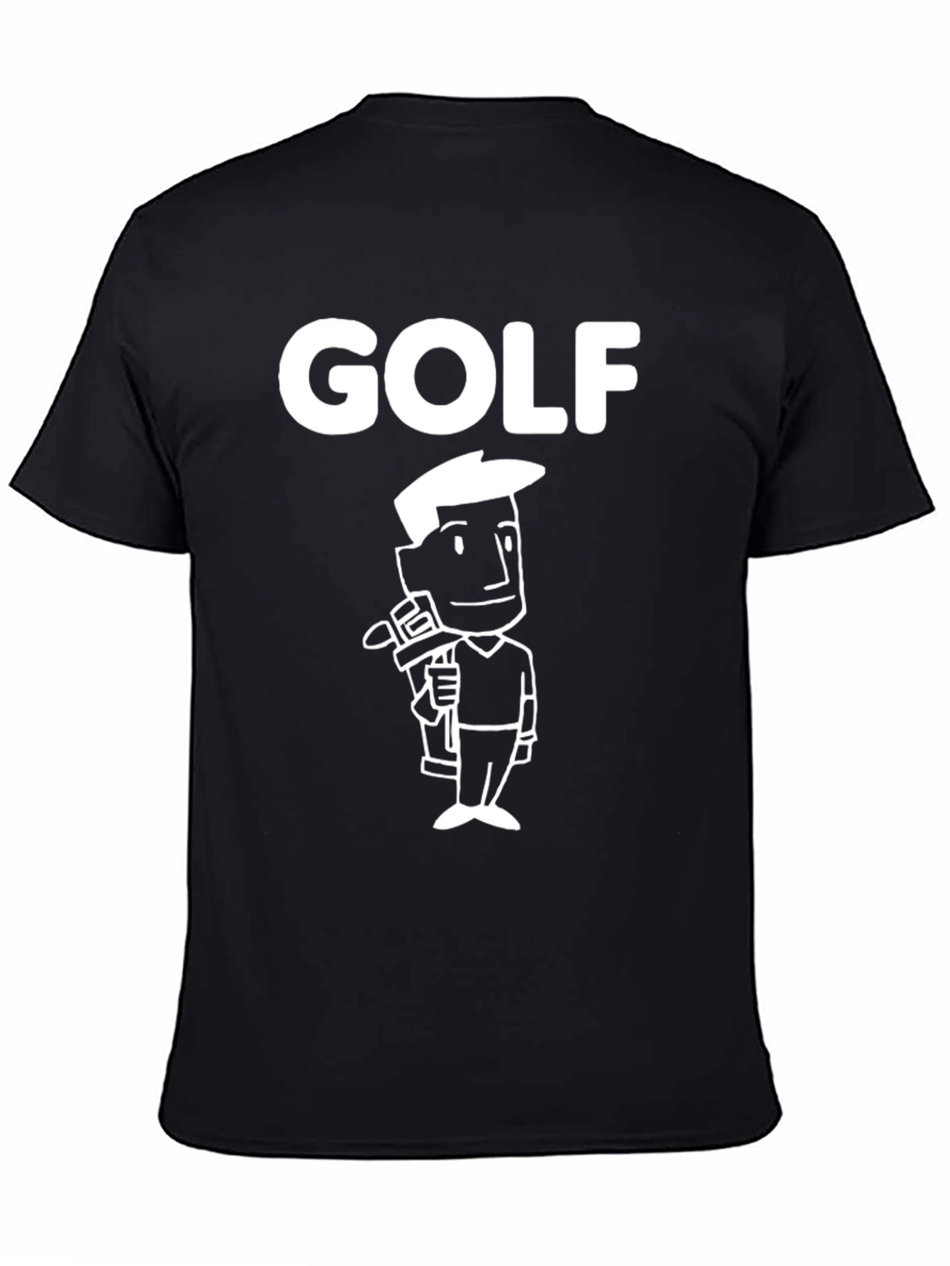 Golf Cartoon Graphic T-Shirt - Black